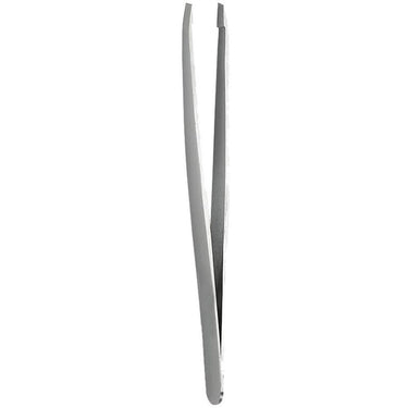 Slanted Tweezer - Silver Stainless Steel - 3.8" Long / Case of 50 Individually Wrapped Tweezers
