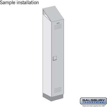 Sloping Hood - 15-inch Wide - for Heavy Duty Plastic Locker - 1 Wide by Salsbury – Blue by Salsbury (view 2)