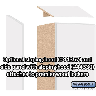 Sloping Hood - for 12-inch Wide - 15 Inch Deep Premier Wood Locker - 1 Wide by Salsbury – Arctic White by Salsbury (view 2)