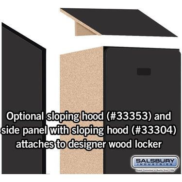 Sloping Hood - for 12-inch Wide - 18 Inch Deep Designer Wood Locker - 1 Wide by Salsbury – Black by Salsbury (view 2)