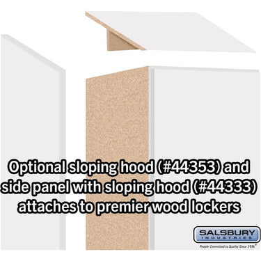 Sloping Hood - for 12-inch Wide - 18 Inch Deep Premier Wood Locker - 1 Wide by Salsbury – Arctic White by Salsbury (view 2)