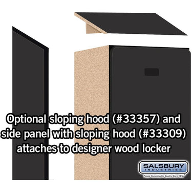 Sloping Hood - for 15 Inch Deep Designer Locker - 1 Wide by Salsbury – Black by Salsbury (view 2)