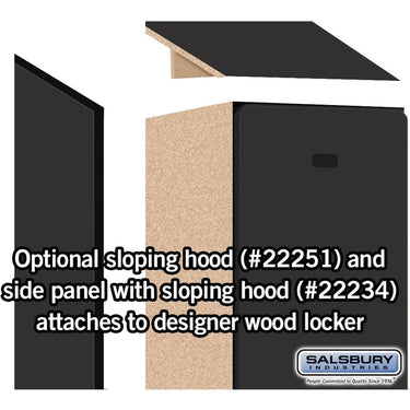 Sloping Hood - for 15-inch Wide - 18 Inch Deep Designer Wood Locker - 1 Wide by Salsbury – Black by Salsbury (view 2)