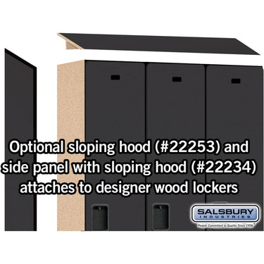 Sloping Hood - for 15-inch Wide - 18 Inch Deep Designer Wood Locker - 3 Wide by Salsbury – Black by Salsbury (view 2)