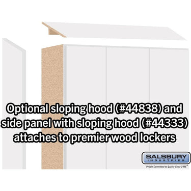 Sloping Hood - for 15-inch Wide - 18 Inch Deep Premier Wood Locker - 3 Wide by Salsbury – Arctic White by Salsbury (view 2)