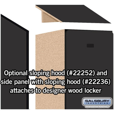 Sloping Hood - for 15-inch Wide - 21 Inch Deep Designer Wood Locker - 1 Wide by Salsbury – Black by Salsbury (view 2)