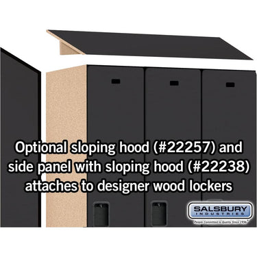 Sloping Hood - for 15-inch Wide - 24 Inch Deep Designer Wood Locker - 3 Wide by Salsbury – Black by Salsbury (view 2)