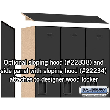 Sloping Hood - for 18-inch Wide - 18 Inch Deep Designer Wood Locker - 3 Wide by Salsbury – Black by Salsbury (view 2)