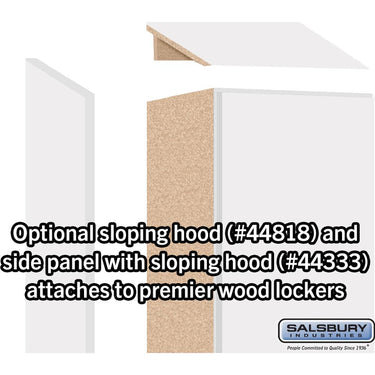 Sloping Hood - for 18-inch Wide - 18 Inch Deep Premier Wood Locker - 1 Wide by Salsbury – Arctic White by Salsbury (view 2)