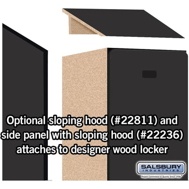 Sloping Hood - for 18-inch Wide - 21 Inch Deep Designer Wood Locker - 1 Wide by Salsbury – Black by Salsbury (view 2)