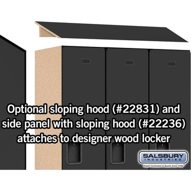 Sloping Hood - for 18-inch Wide - 21 Inch Deep Designer Wood Locker - 3 Wide by Salsbury – Black by Salsbury (view 2)