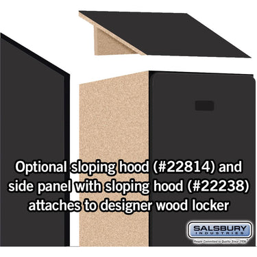 Sloping Hood - for 18-inch Wide - 24 Inch Deep Designer Wood Locker - 1 Wide by Salsbury – Black by Salsbury (view 2)