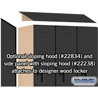 Sloping Hood - for 18-inch Wide - 24 Inch Deep Designer Wood Locker - 3 Wide by Salsbury – Black by Salsbury (view 2)