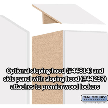 Sloping Hood - for 18-inch Wide - 24 Inch Deep Premier Wood Locker - 1 Wide by Salsbury – Arctic White by Salsbury (view 2)