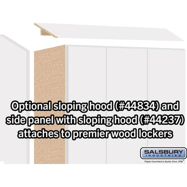 Sloping Hood - for 18-inch Wide - 24 Inch Deep Premier Wood Locker - 3 Wide by Salsbury – Arctic White by Salsbury (view 2)