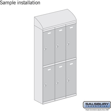 Sloping Hood for Plastic Lockers - 3 Wide - Dark Gray by Salsbury – Default Title by Salsbury (view 2)