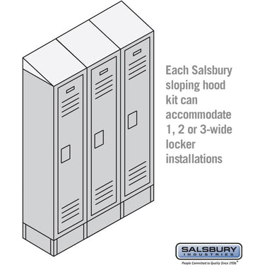 Sloping Hood - for up to (3) 18 Inch Wide Lockers - 18 Inch Deep by Salsbury – Blue by Salsbury (view 2)