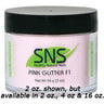 SNS Pink Glitter F1 Dipping Powder - Pre-Bonded / 16 oz.