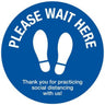 Social Distancing 12" Wait Here Decal / Hard Floor Version by Social Distance Decal