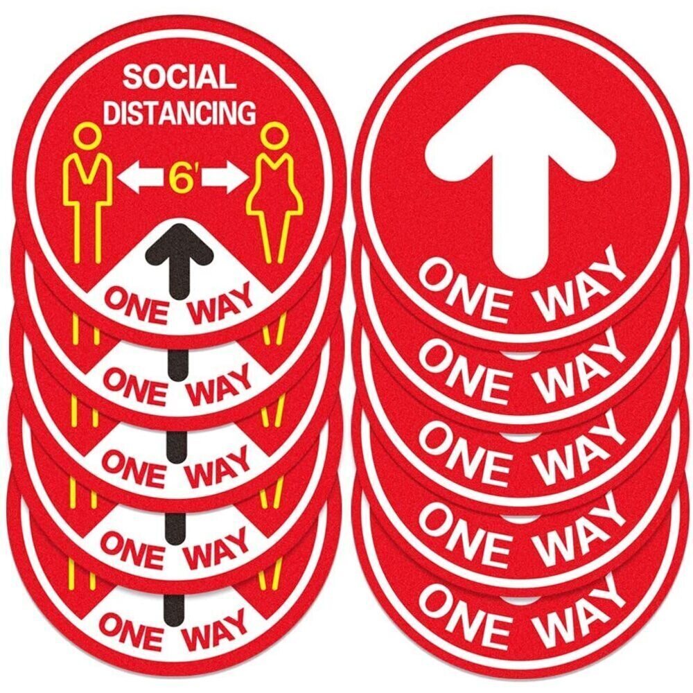 Social Distancing Directional Arrow Decal Stickers for Floors - 11'' D ...