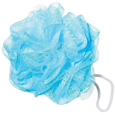Soft Mesh Bath Puff - Individually Wrapped / Light Blue