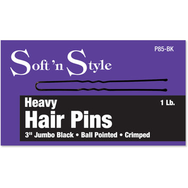 Soft 'N Style 3" Jumbo Black Hair Pin 1 Lb. Box