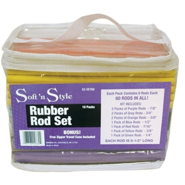 Soft 'N Style 60 Piece Rubber Rod Set