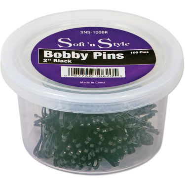 Soft 'N Style Black Bobby Pins / 100 Per Container