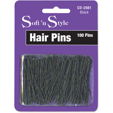Soft 'N Style Black Carded Hair Pins