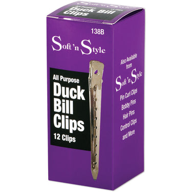 Soft 'N Style Boxed Duck Bill Clips / 12 per Box