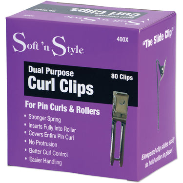 Soft 'N Style Boxed Pin Curl Clips 80 per Box "The Slide Clip"