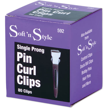 Soft 'N Style Boxed Single Prong Clips 80 per Box