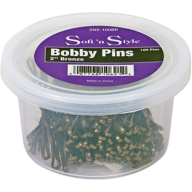 Soft 'N Style Bronze Bobby Pins / 100 Per Container