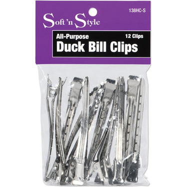 Soft 'N Style Duck Bill Clips-Steel-12 Bag