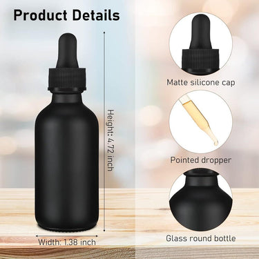 Sophisticated Black 2 oz. Glass Dropper Bottles for Spa & Salon / Case of 100
