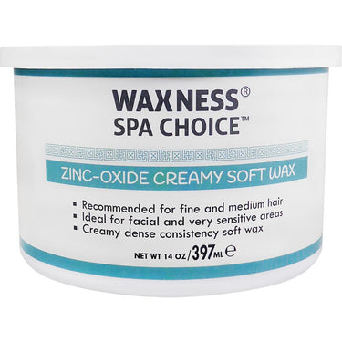 Spa Choice Zinc Oxide Creamy Soft Wax Tin / Case of 8 - 14 oz. - 397 grams per Can by Waxness
