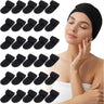 Spa Facial Soft Polyester Stretch Headbands with Adjustable Hook & Loop Closure / 30 Pack - Black