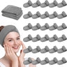 Spa Facial Soft Polyester Stretch Headbands with Adjustable Hook & Loop Closure / 30 Pack - Grey