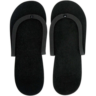 Spa Flapper Disposable Flip-Flops / Black - 1 Pair