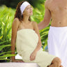Spa Wrap - Basic Waffle - Woman's with Snaps - 67% Cotton / 33% Poly / Ecru by Boca Terry