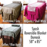 Sposh Reversible Blanket / Damask / 58"W x 85"L - Available in Coffee / Blue Agate, Magenta / White