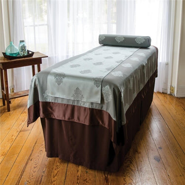 Sposh Reversible Blanket / Damask / 58"W x 85"L - Available in Coffee / Blue Agate, Magenta / White