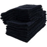 Sposh Treatment Room Terry Hand Towel - 100% Ring Spun Cotton 400 GSM - BLACK / 16"W x 27"L - 12 Count