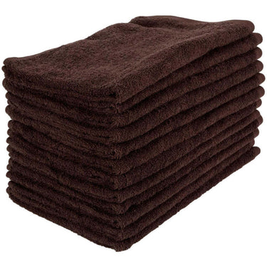 Sposh Treatment Room Terry Hand Towel - 100% Ring Spun Cotton 400 GSM - CHOCOLATE / 16"W x 27"L - 12 Count