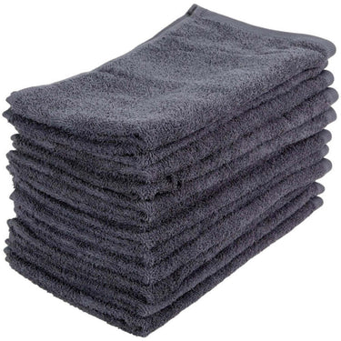 Sposh Treatment Room Terry Hand Towel - 100% Ring Spun Cotton 400 GSM - SLATE GREY / 16"W x 27"L - 12 Count