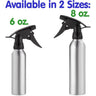 Sprayer Bottles - Aluminum Bottle + Black Trigger Sprayer / 8 oz. - 240 mL. / Case of 34 Individually Wrapped Sprayer Bottles