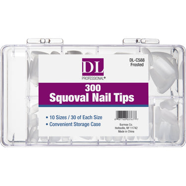 Squoval Nail Tips - Frosted / 300 Count by DL Pro