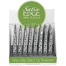 Stainless Steel Non-Slip Slant Tip Tweezer Display / 48 Tweezers by Satin Edge