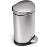 Stainless Steel Semi Round Trash Can / Medium