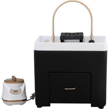 Starla Plumbed Head Spa Kit without Bed / Black Base with White Bowl by HANS Equipment